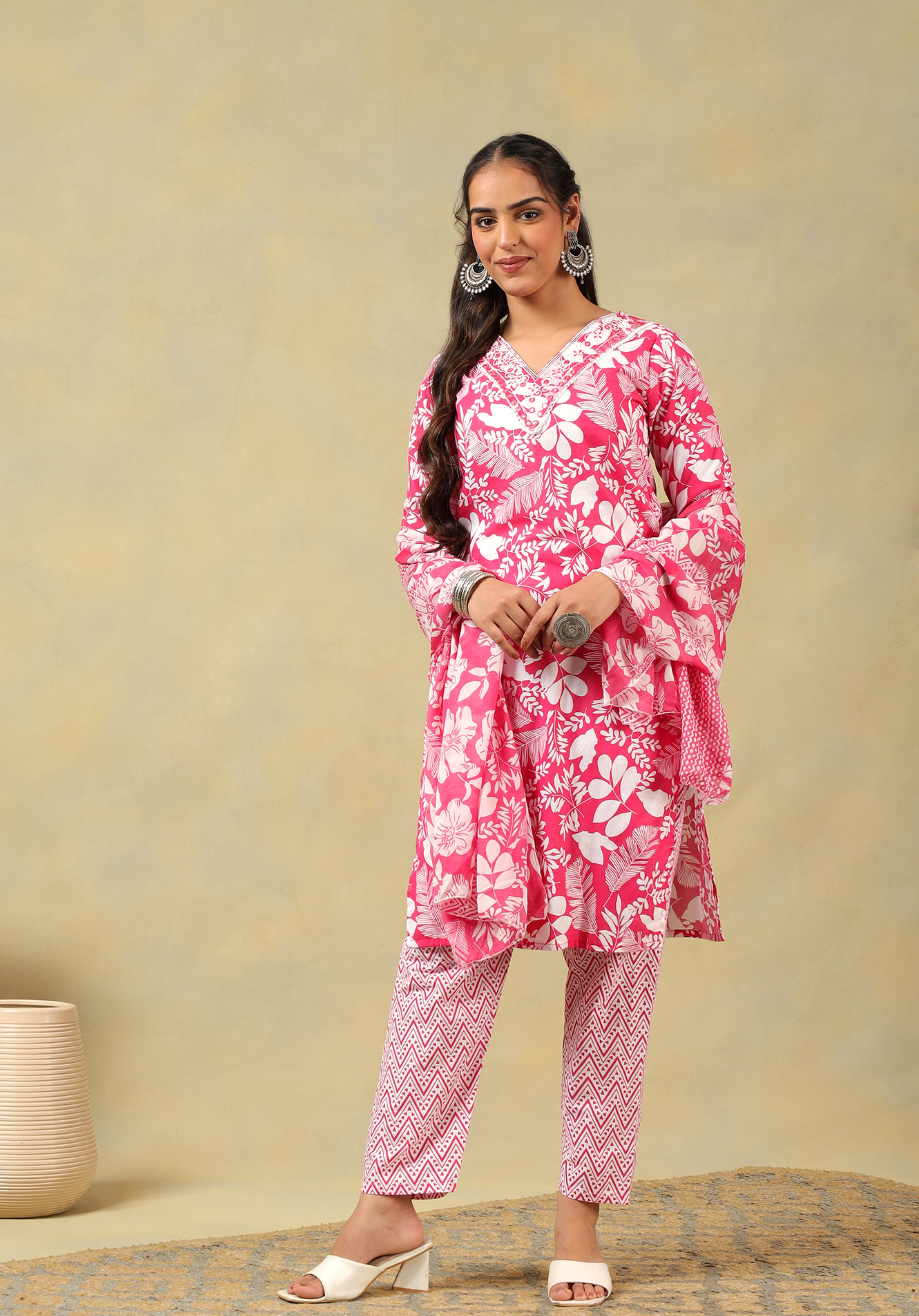 Meher Floral Block Print Kurta Set
