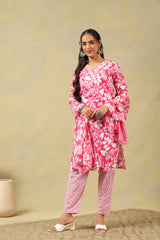 Meher Floral Block Print Kurta Set