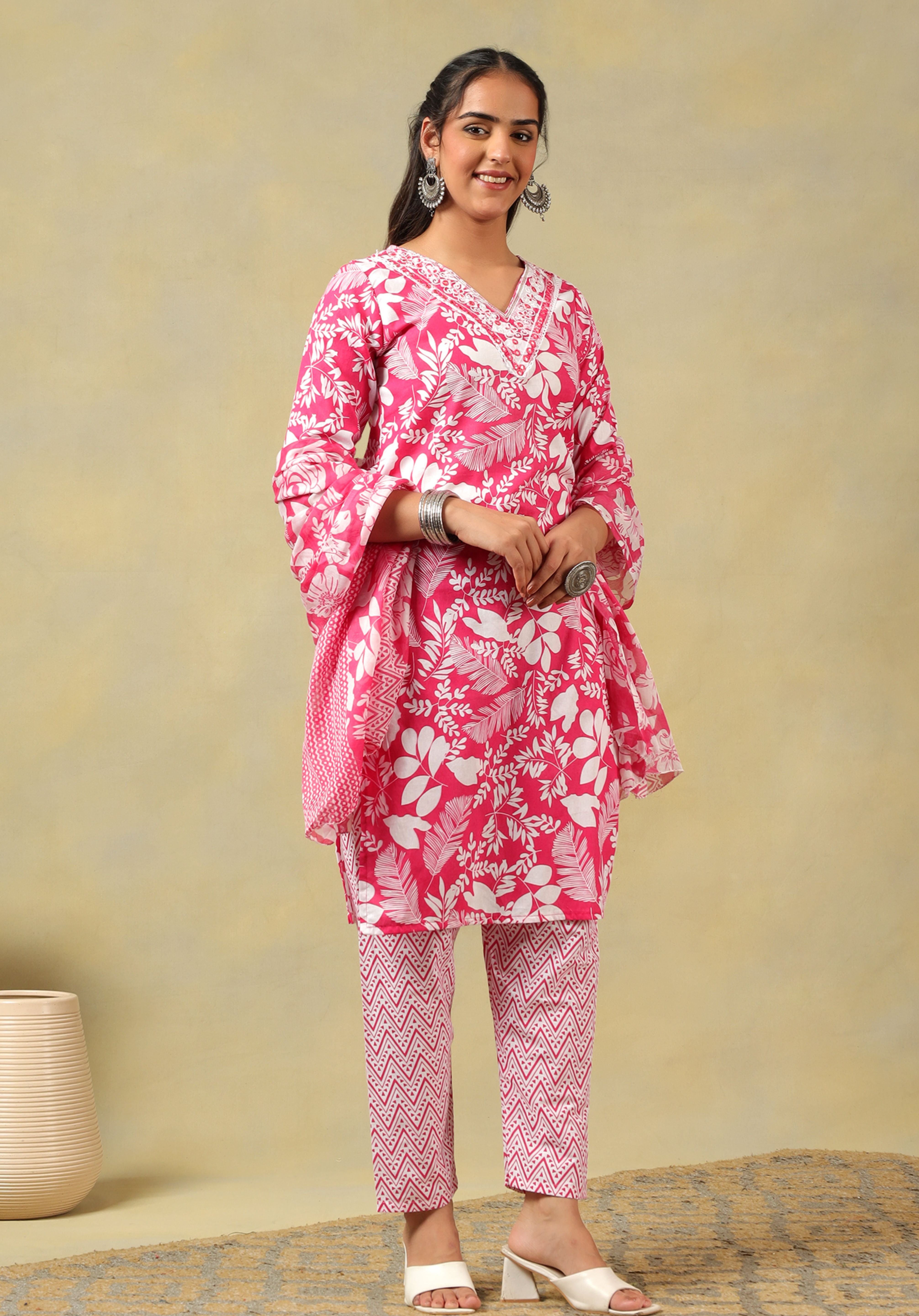 Meher Floral Block Print Kurta Set