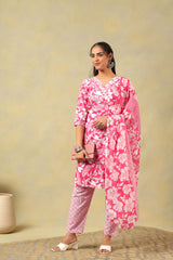 Meher Floral Block Print Kurta Set