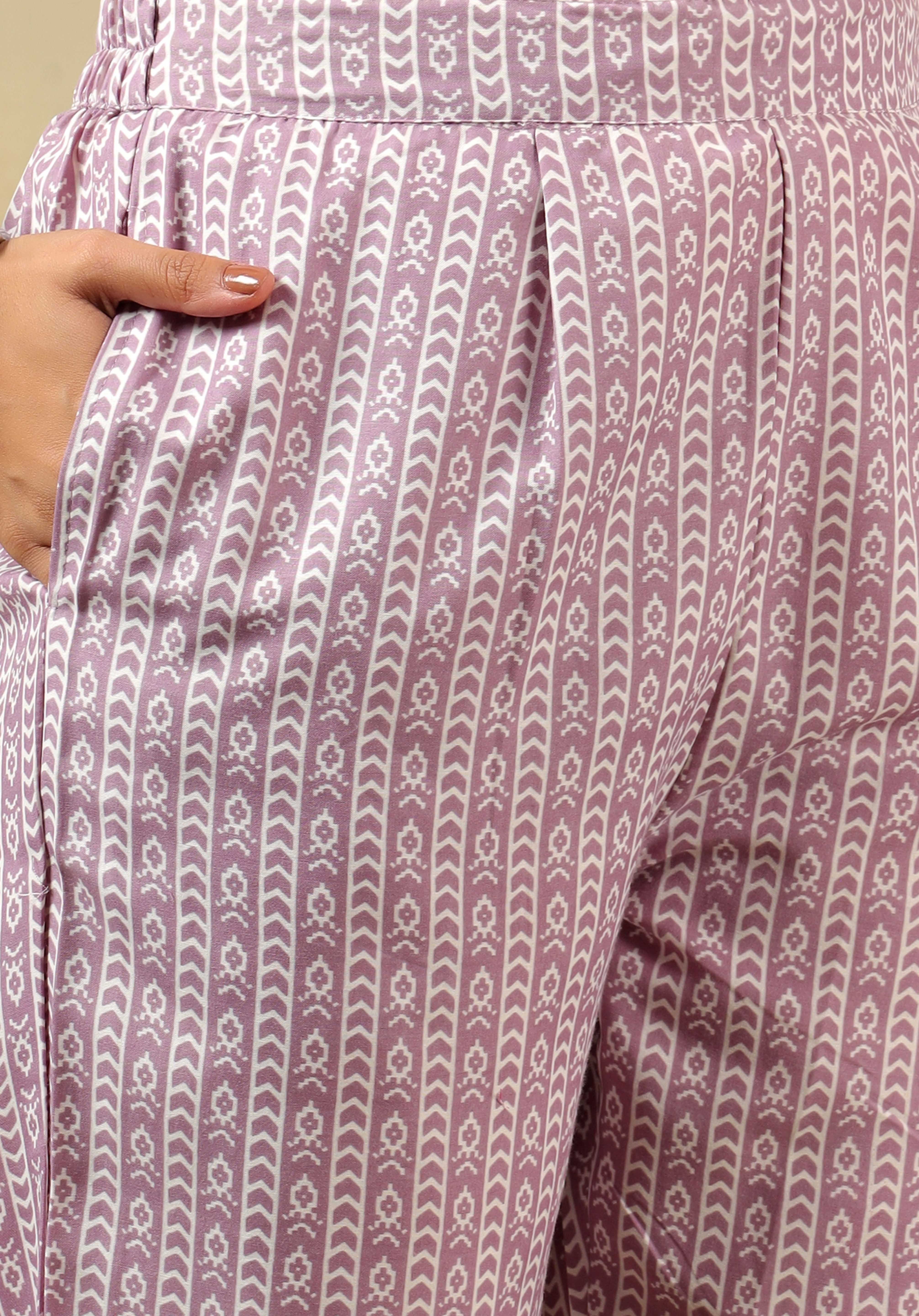 Myra Lavender Leaf Suit Set