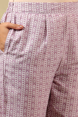 Myra Lavender Leaf Suit Set