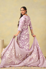 Myra Lavender Leaf Suit Set