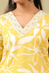 Rhea Yellow Leaf Suit Set