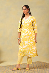Rhea Yellow Leaf Suit Set
