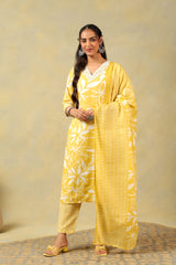 Rhea Yellow Leaf Suit Set