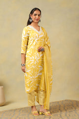 Rhea Yellow Leaf Suit Set