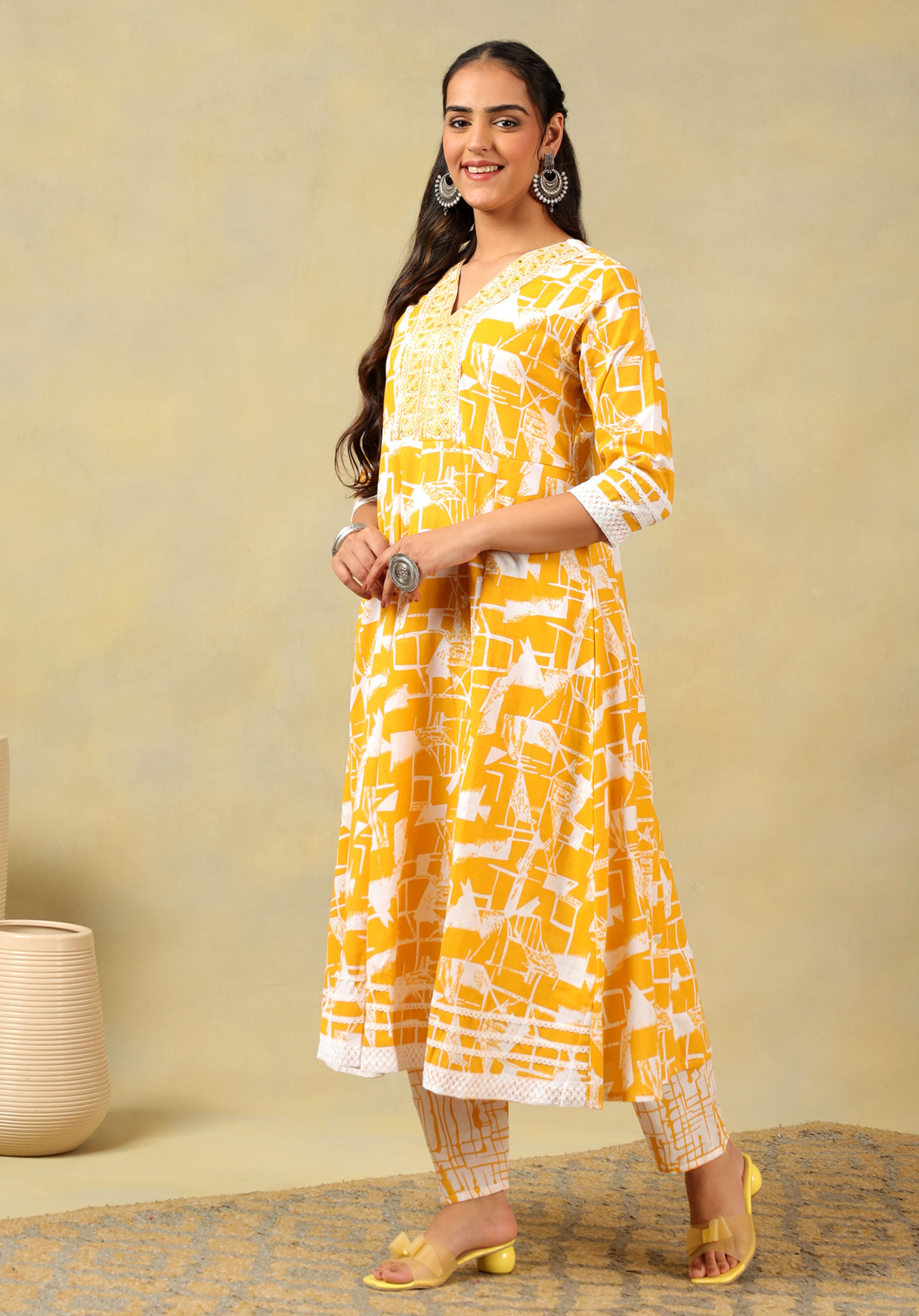 Jiya Radiant Abstract Anarkali Suit Set