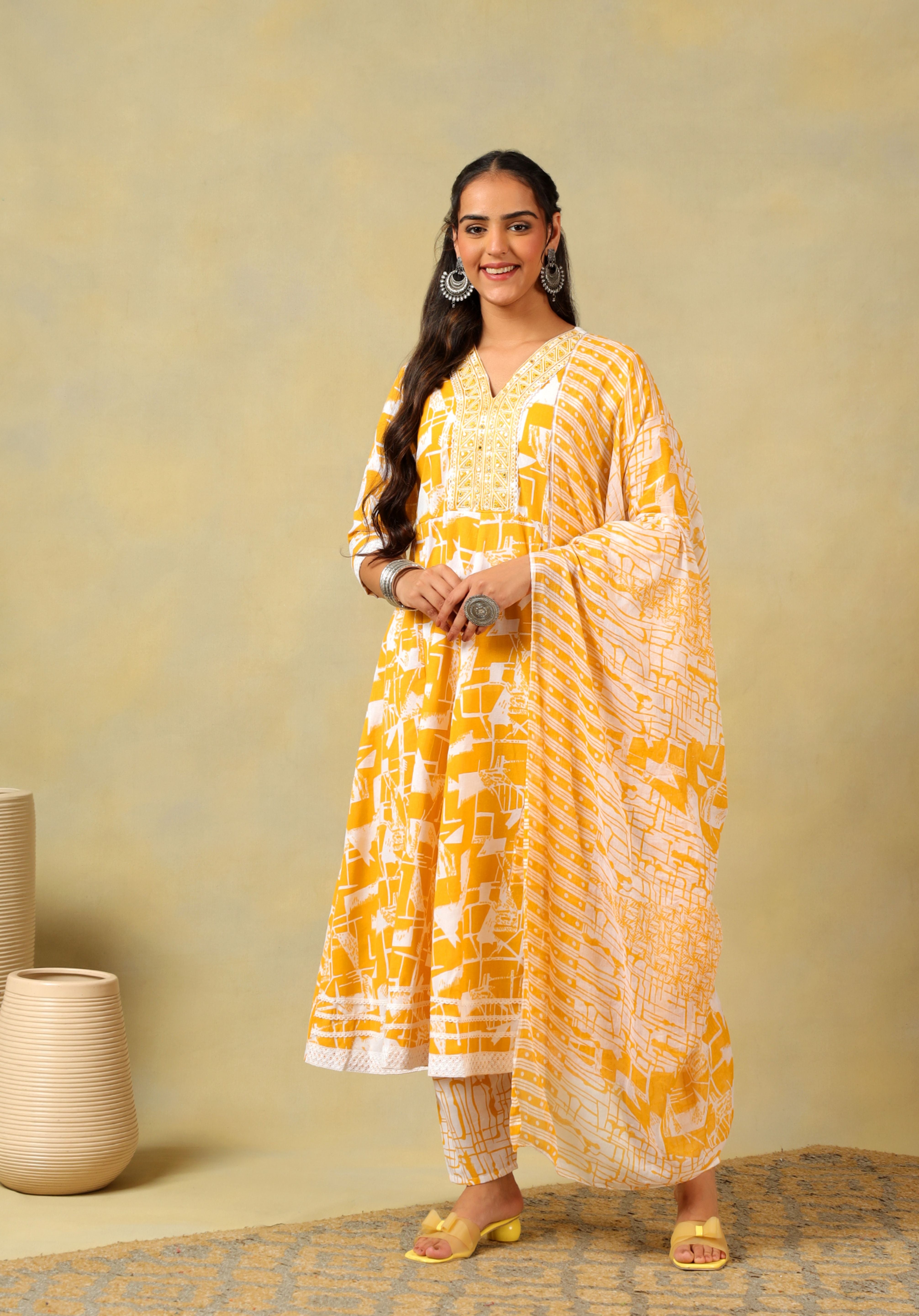 Jiya Radiant Abstract Anarkali Suit Set