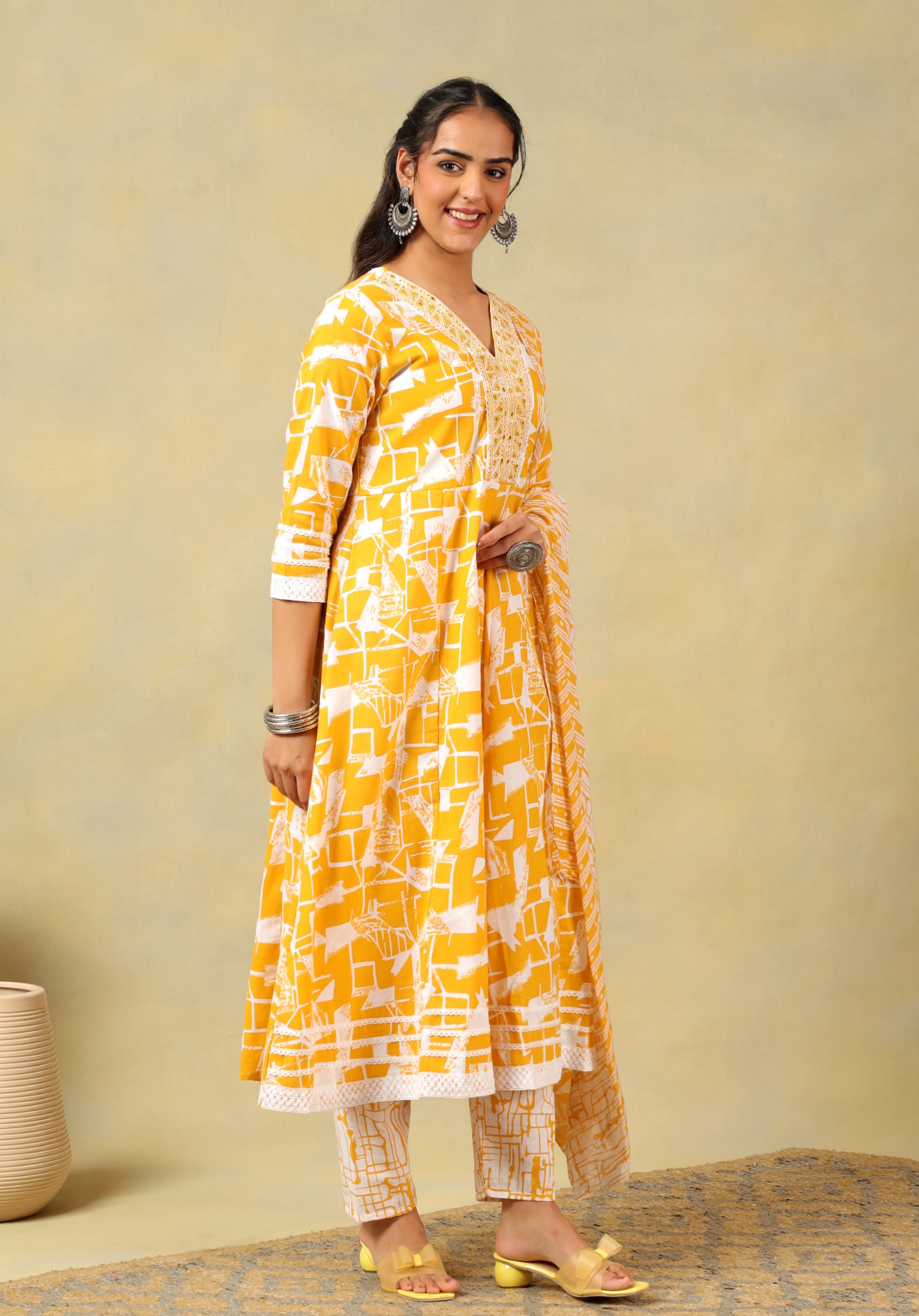 Jiya Radiant Abstract Anarkali Suit Set
