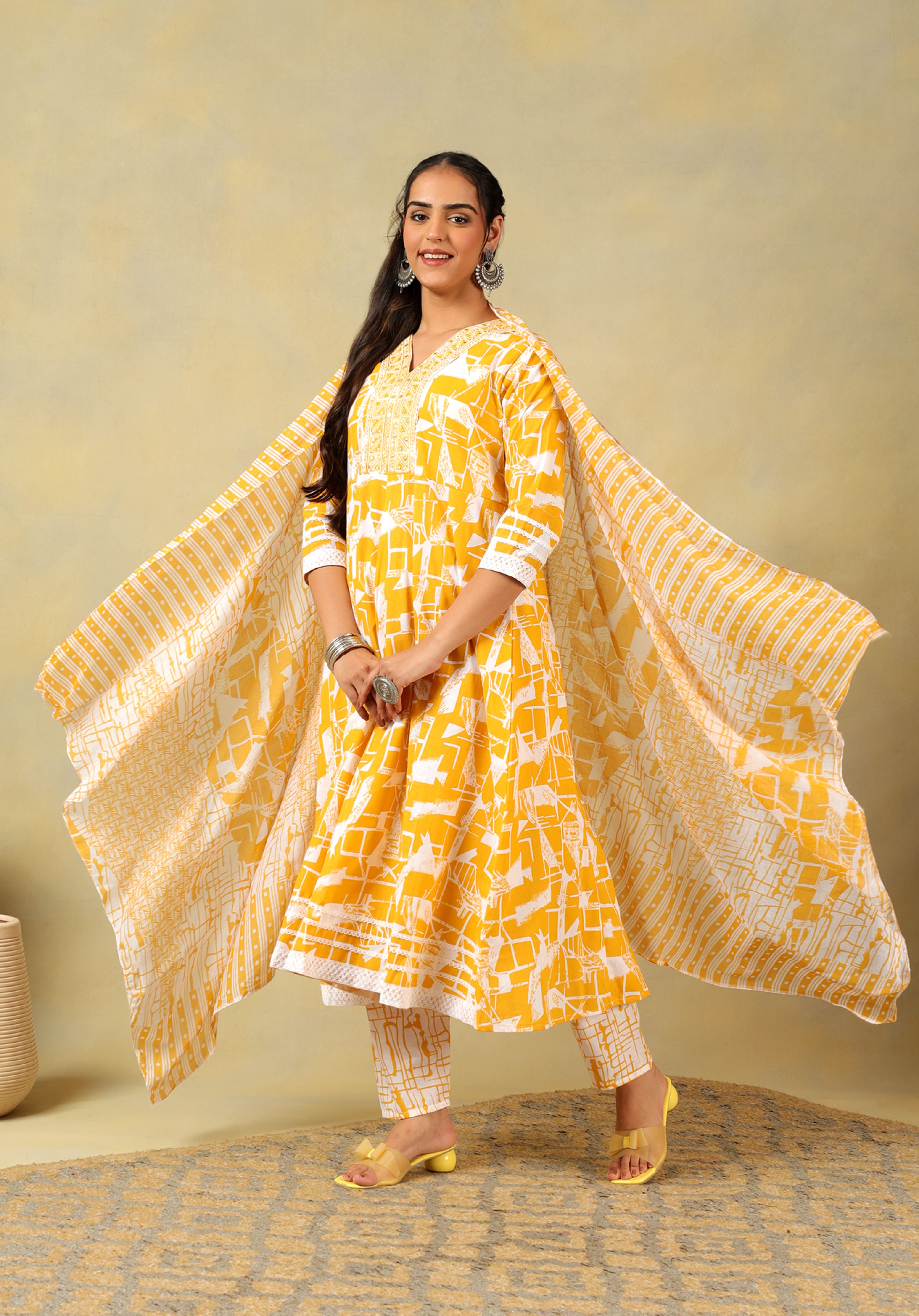 Jiya Radiant Abstract Anarkali Suit Set