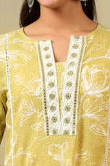 Vedika Olive-Lime Floral Suit Set
