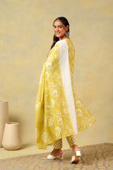 Vedika Olive-Lime Floral Suit Set