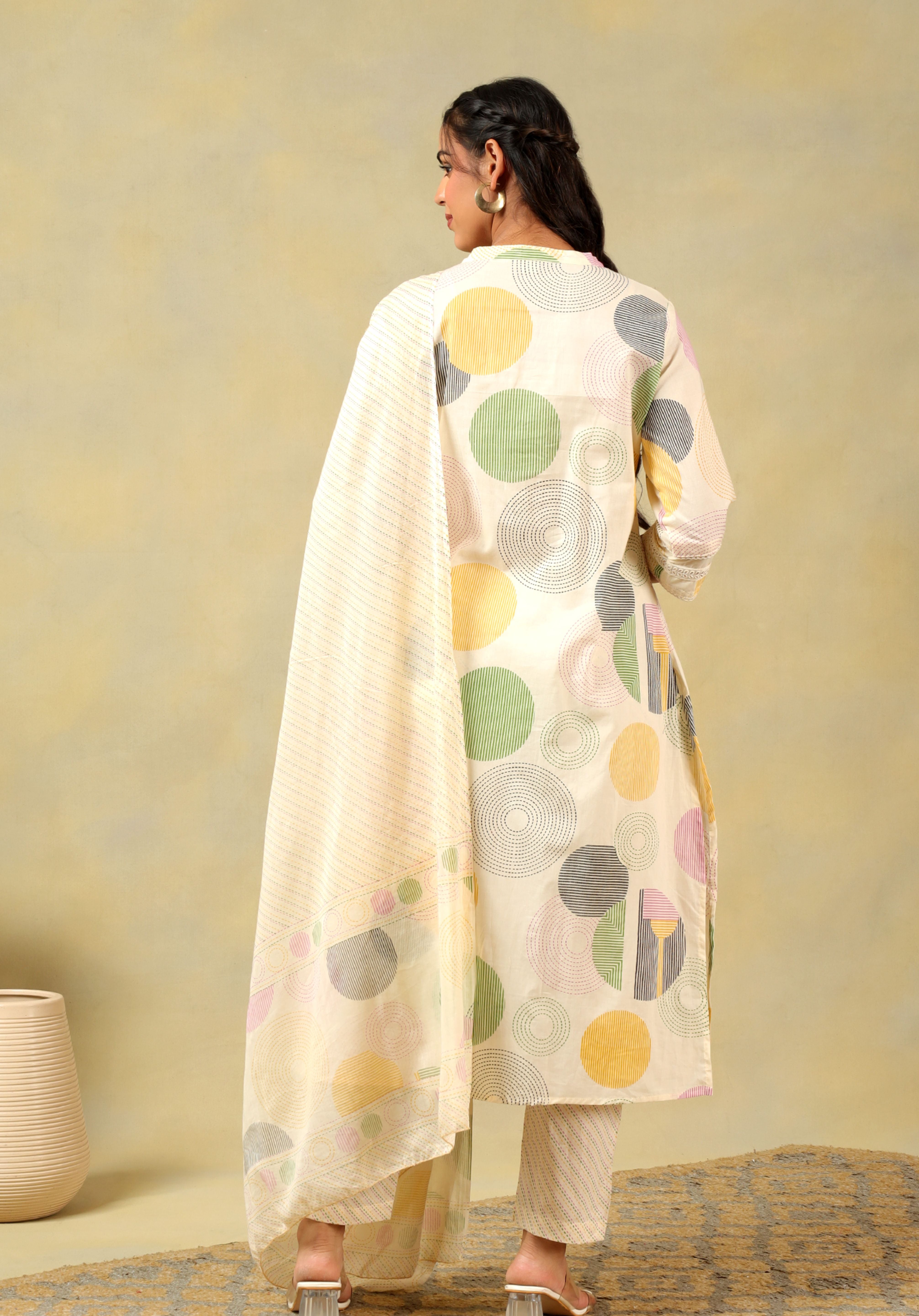 Tara Pastel Orb Print Suit Set