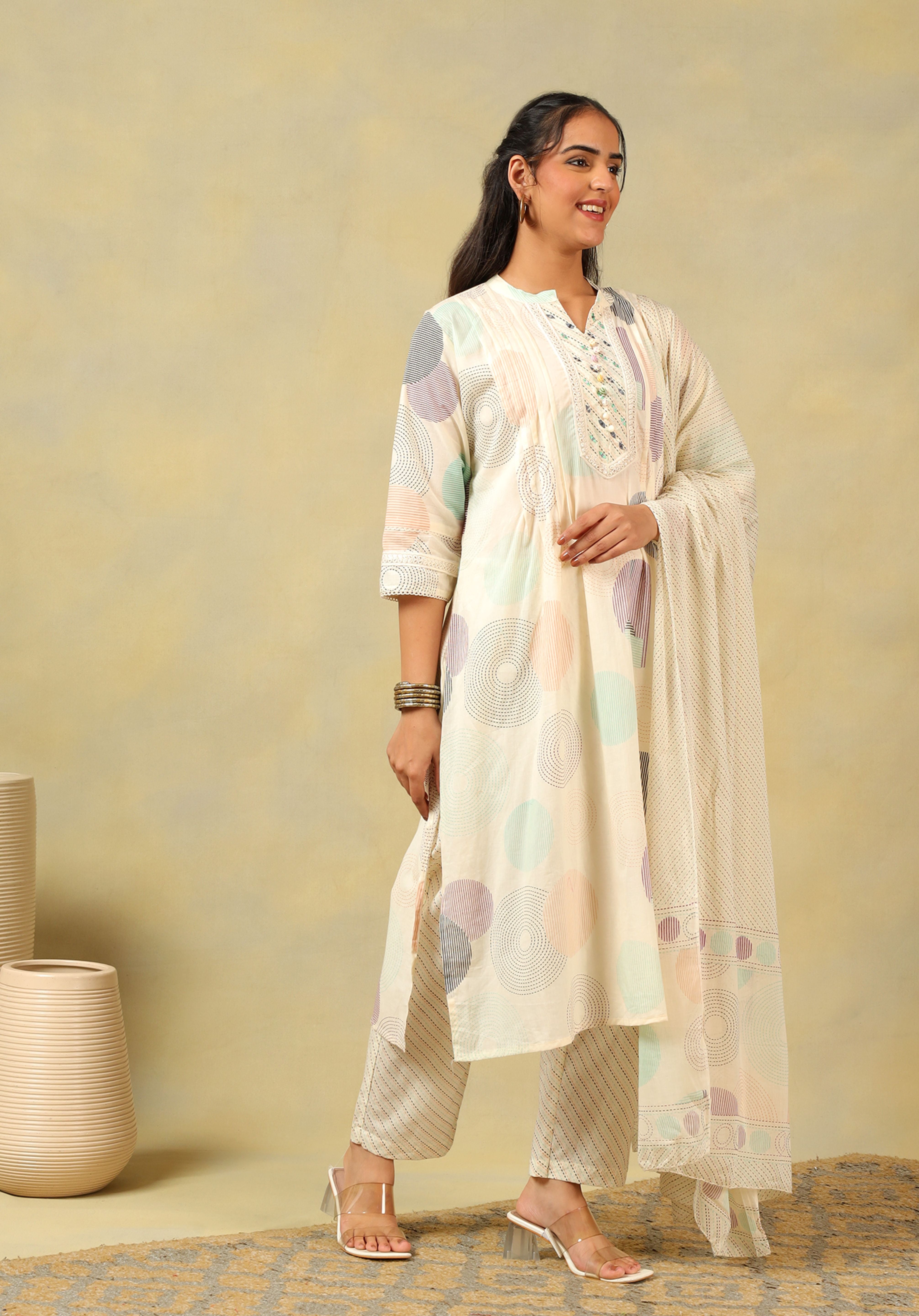 Pari Pastel Orb Print Suit Set