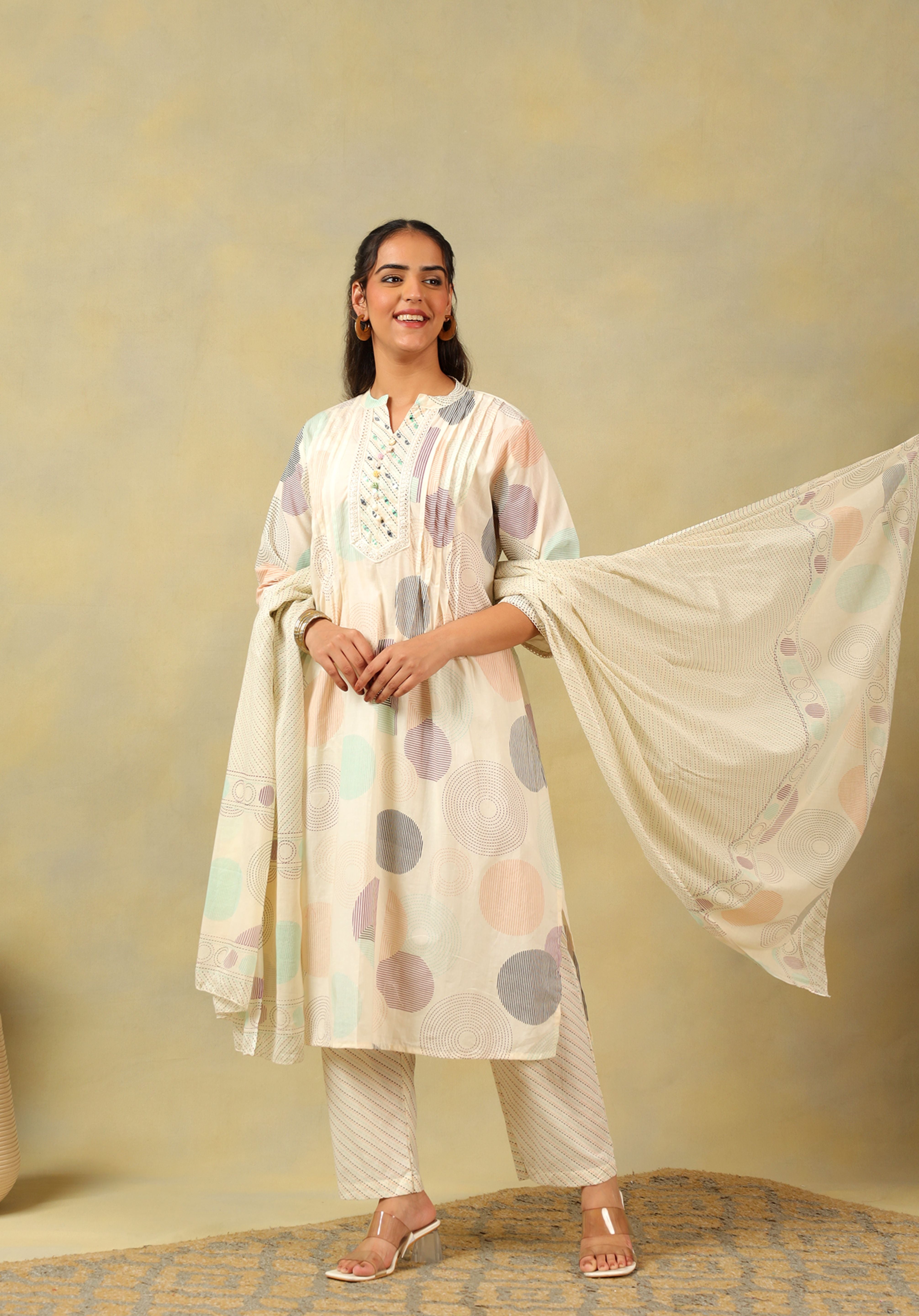 Pari Pastel Orb Print Suit Set
