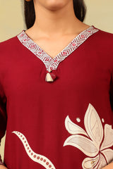 Ishani Maroon Lily Kurta Set