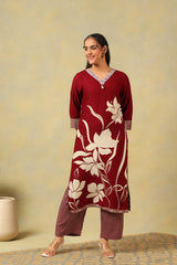 Ishani Maroon Lily Kurta Set