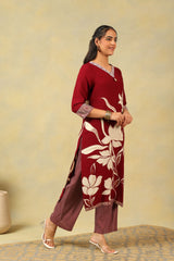 Ishani Maroon Lily Kurta Set