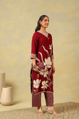 Ishani Maroon Lily Kurta Set