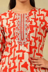 Advika Crimson Abstract Suit Set