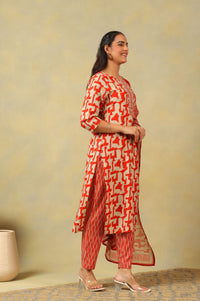 Advika Crimson Abstract Suit Set