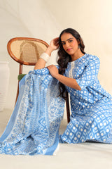 Inara Cerulean Floral Suit Set