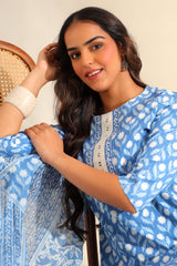 Inara Cerulean Floral Suit Set