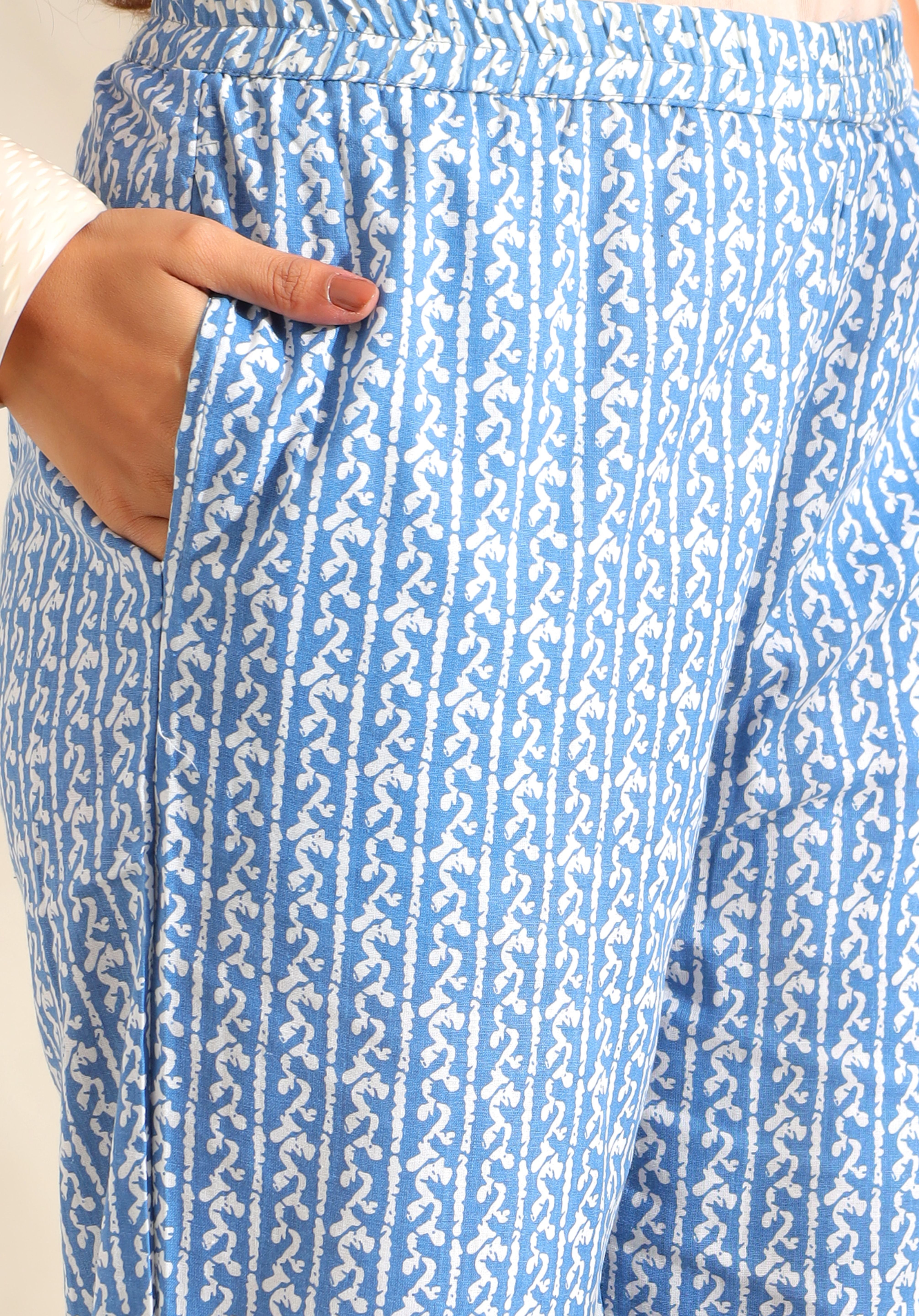 Inara Cerulean Floral Suit Set