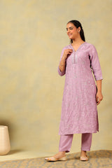 Meher Lavender Sequin Suit Set