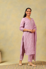 Meher Lavender Sequin Suit Set