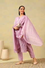 Meher Lavender Sequin Suit Set