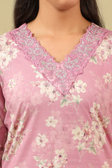 Lavanya Lilac Floral Garden Kurta-Set