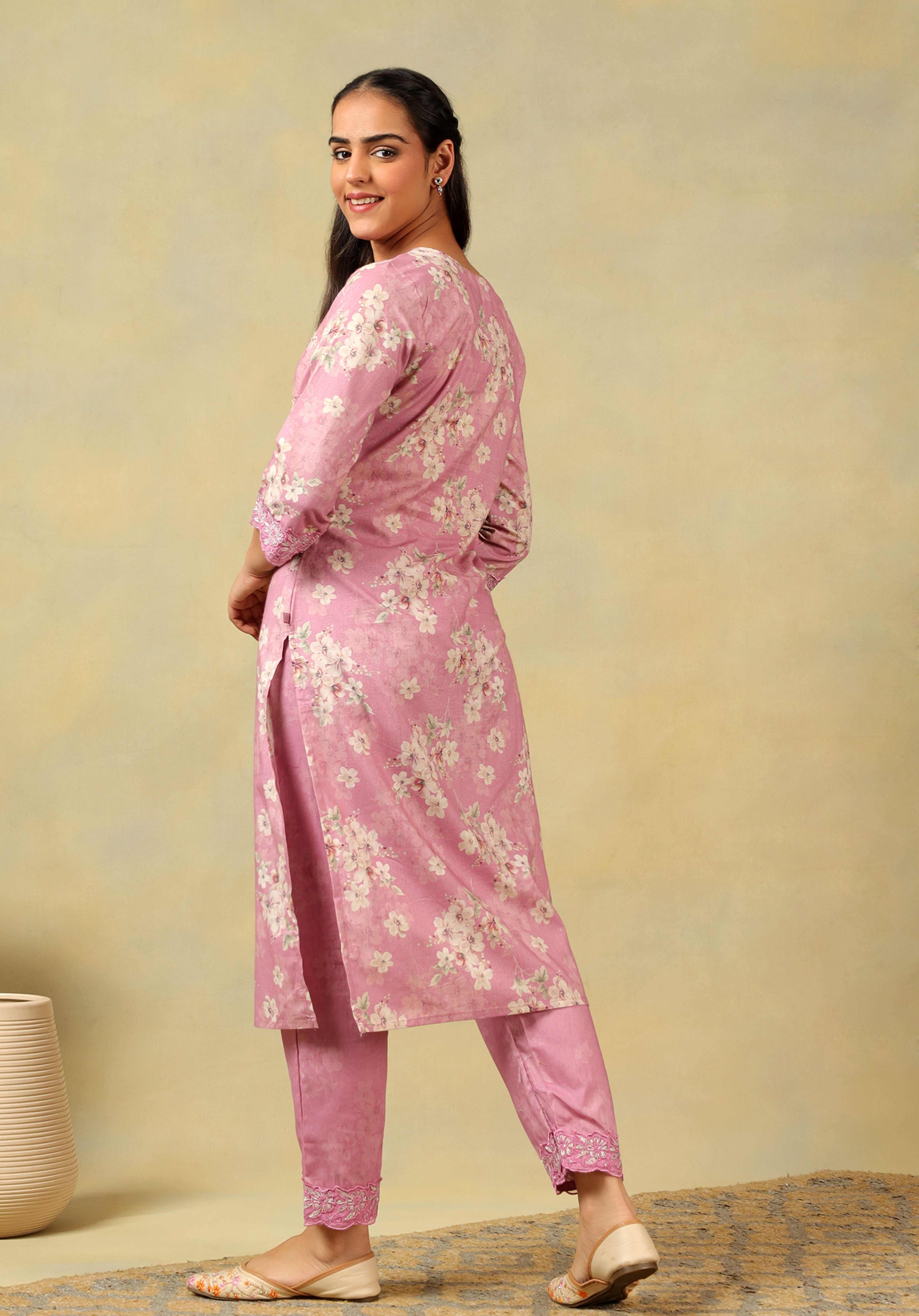 Lavanya Lilac Floral Garden Kurta-Set