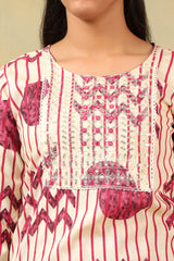 Saanvi Monochrome Geometric Block Print Suit Set