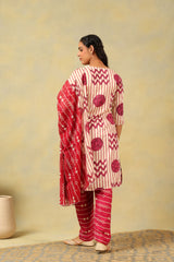 Saanvi Monochrome Geometric Block Print Suit Set
