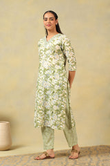 Navya Olive Foliage Suit Set