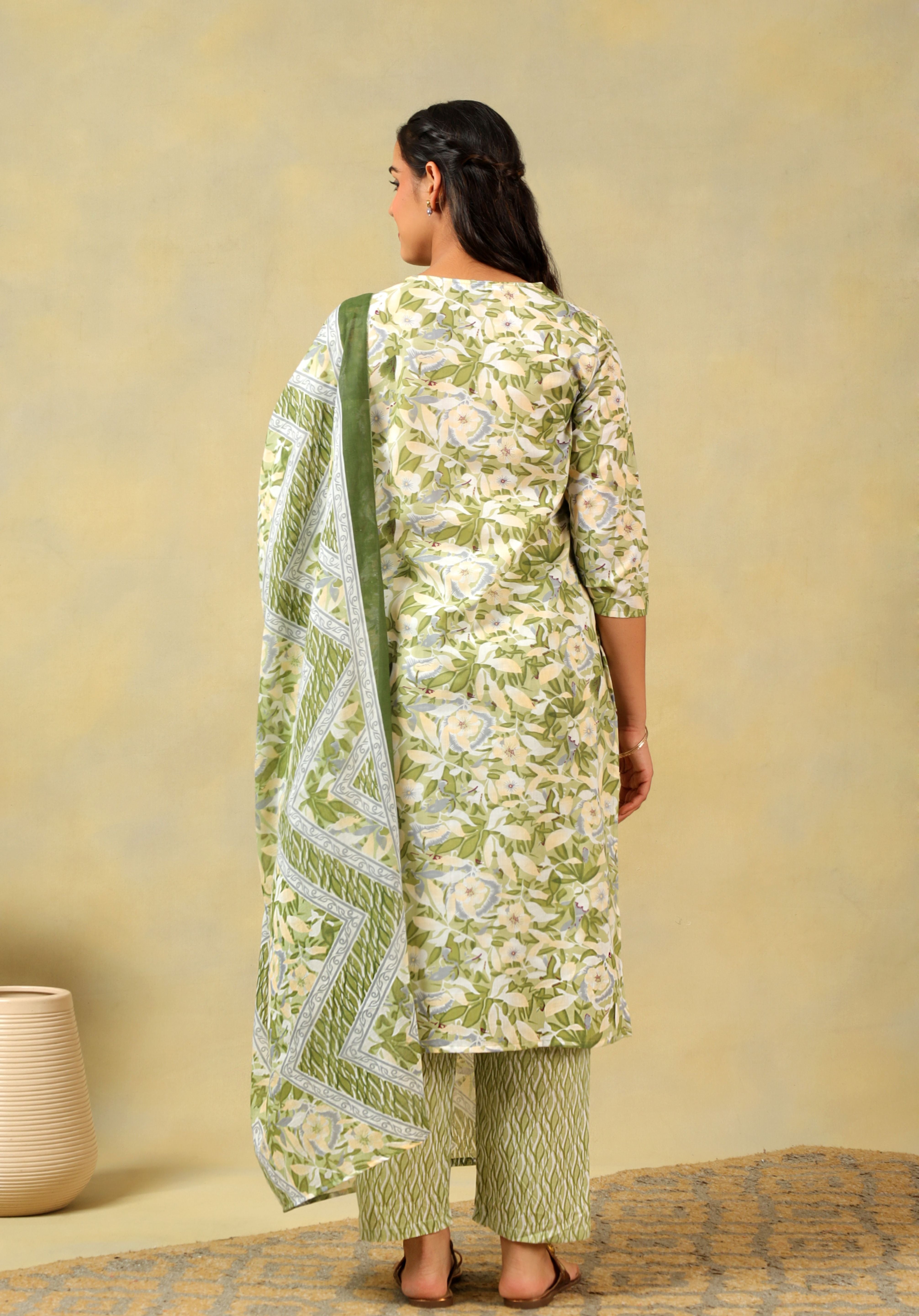 Navya Olive Foliage Suit Set
