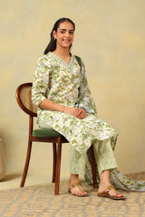 Navya Olive Foliage Suit Set
