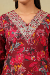 Sia Crimson Floral Dream Suit Set