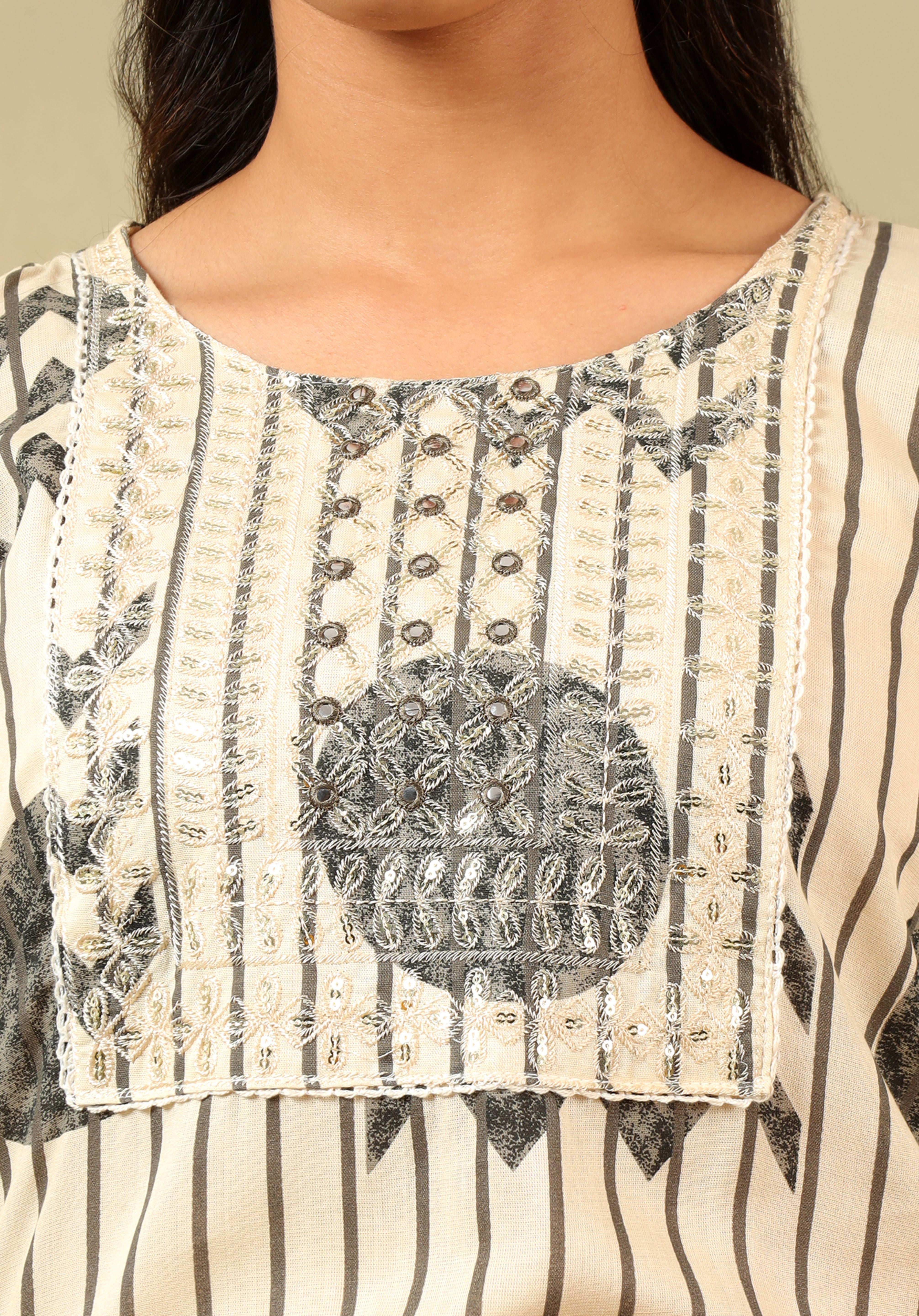 Diya Crimson Geometric Block Print Suit Set