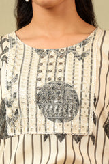 Diya Crimson Geometric Block Print Suit Set