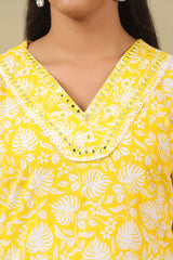 Myra Sunny Leafy Bloom Kurta Set