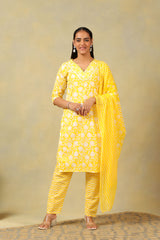 Myra Sunny Leafy Bloom Kurta Set