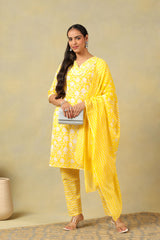 Myra Sunny Leafy Bloom Kurta Set