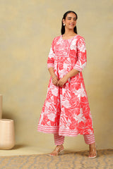 Zoya Lush Floral Anarkali Suit Set