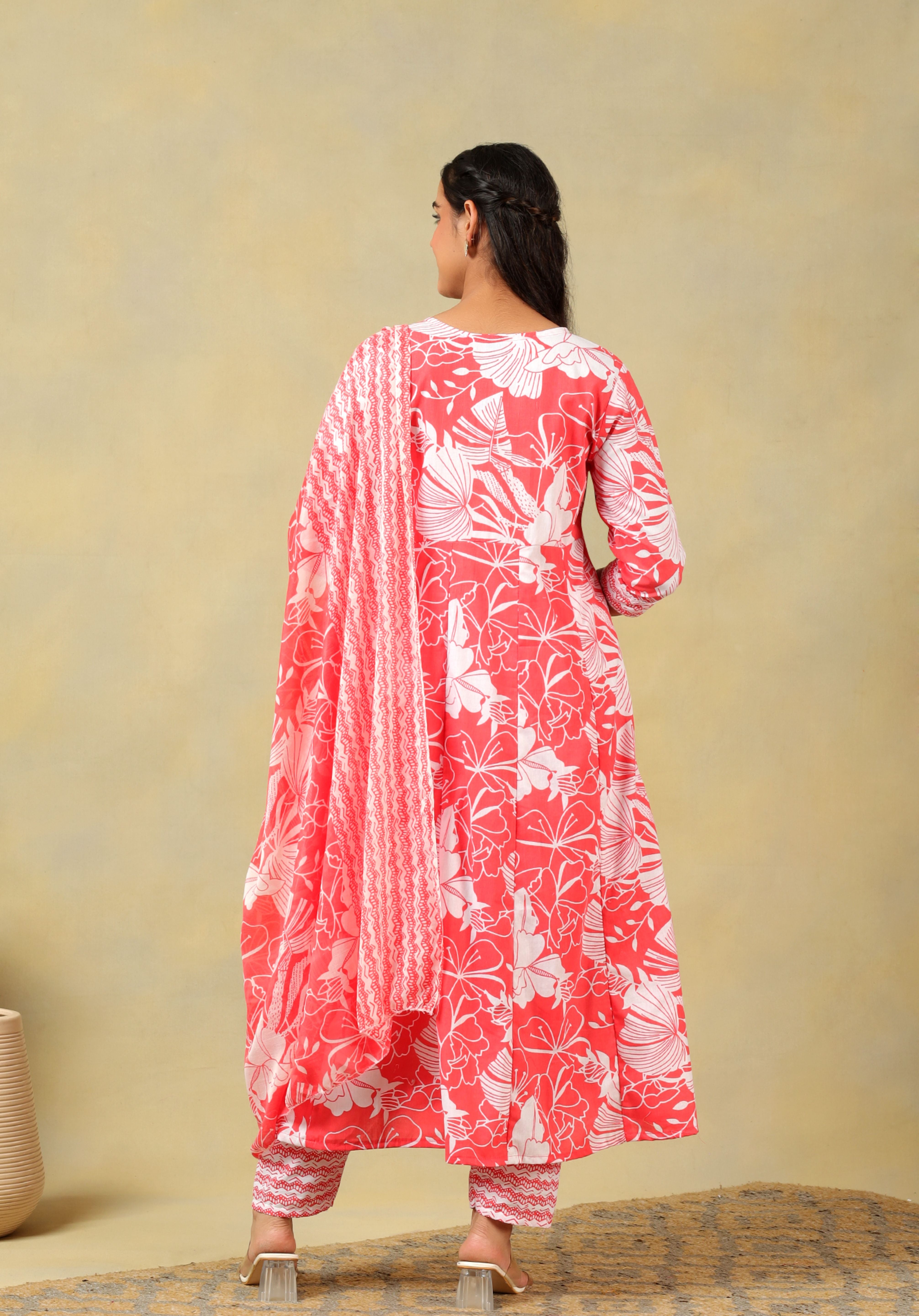 Zoya Lush Floral Anarkali Suit Set