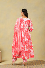 Zoya Lush Floral Anarkali Suit Set