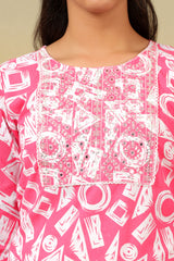 Ananya Geometric Block Print Kurta Set