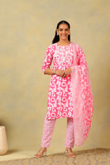 Ananya Geometric Block Print Kurta Set